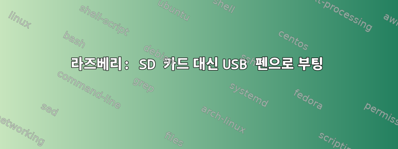 라즈베리: SD 카드 대신 USB 펜으로 부팅