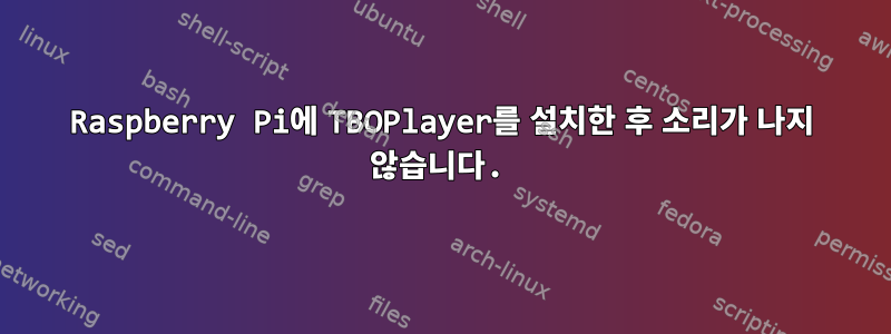 Raspberry Pi에 TBOPlayer를 설치한 후 소리가 나지 않습니다.