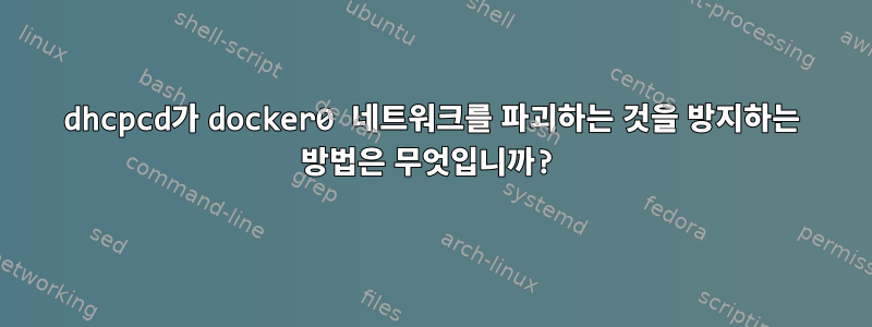 dhcpcd가 docker0 네트워크를 파괴하는 것을 방지하는 방법은 무엇입니까?