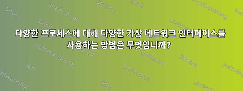 다양한 프로세스에 대해 다양한 가상 네트워크 인터페이스를 사용하는 방법은 무엇입니까?