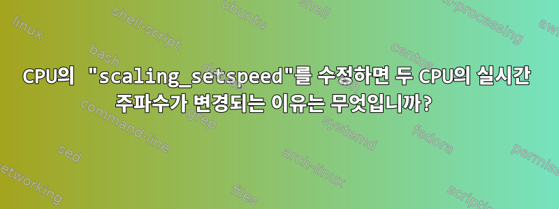 CPU의 "scaling_setspeed"를 수정하면 두 CPU의 실시간 주파수가 변경되는 이유는 무엇입니까?