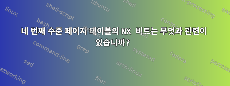 네 번째 수준 페이지 테이블의 NX 비트는 무엇과 관련이 있습니까?