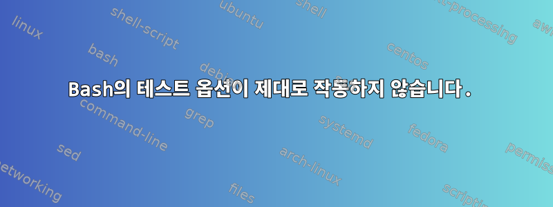 Bash의 테스트 옵션이 제대로 작동하지 않습니다.