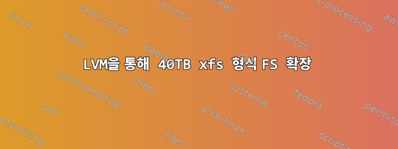 LVM을 통해 40TB xfs 형식 FS 확장