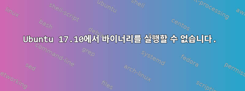 Ubuntu 17.10에서 바이너리를 실행할 수 없습니다.