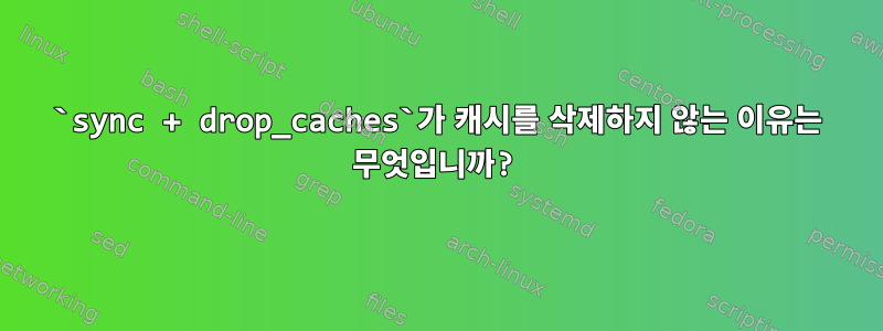 `sync + drop_caches`가 캐시를 삭제하지 않는 이유는 무엇입니까?