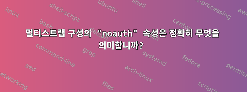 멀티스트랩 구성의 "noauth" 속성은 정확히 무엇을 의미합니까?