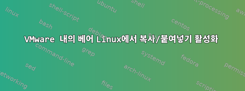 VMware 내의 베어 Linux에서 복사/붙여넣기 활성화