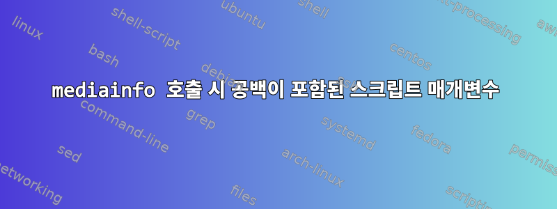 mediainfo 호출 시 공백이 포함된 스크립트 매개변수