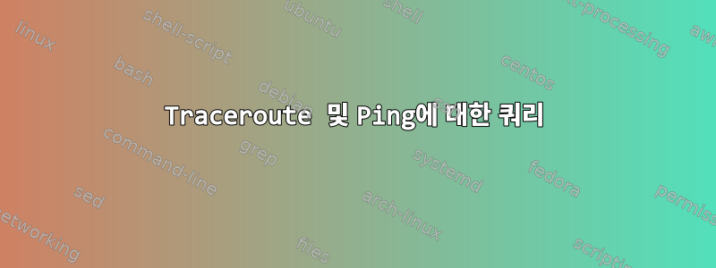 Traceroute 및 Ping에 대한 쿼리