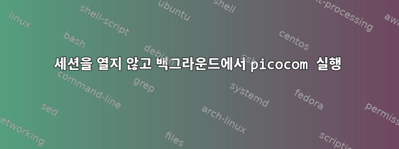 세션을 열지 않고 백그라운드에서 picocom 실행