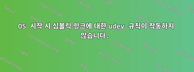 OS 시작 시 심볼릭 링크에 대한 udev 규칙이 작동하지 않습니다.