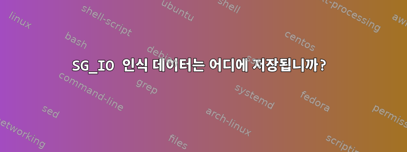 SG_IO 인식 데이터는 어디에 저장됩니까?