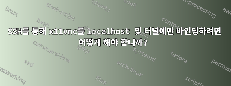 SSH를 통해 x11vnc를 localhost 및 터널에만 바인딩하려면 어떻게 해야 합니까?