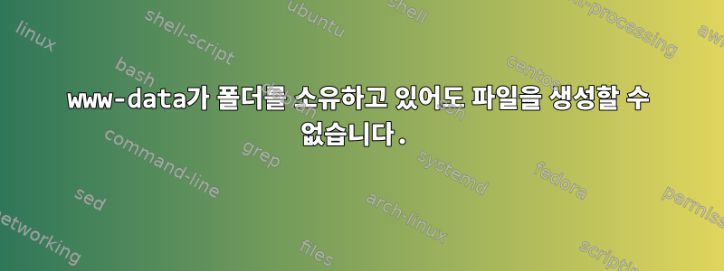 www-data가 폴더를 소유하고 있어도 파일을 생성할 수 없습니다.