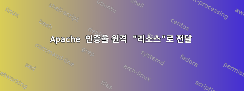 Apache 인증을 원격 "리소스"로 전달