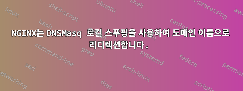 NGINX는 DNSMasq 로컬 스푸핑을 사용하여 도메인 이름으로 리디렉션합니다.