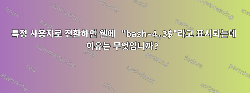 특정 사용자로 전환하면 쉘에 "bash-4.3$"라고 표시되는데 이유는 무엇입니까?