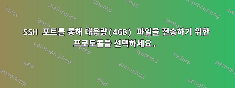 SSH 포트를 통해 대용량(4GB) 파일을 전송하기 위한 프로토콜을 선택하세요.