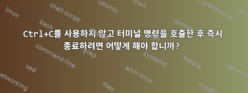 Ctrl+C를 사용하지 않고 터미널 명령을 호출한 후 즉시 종료하려면 어떻게 해야 합니까?