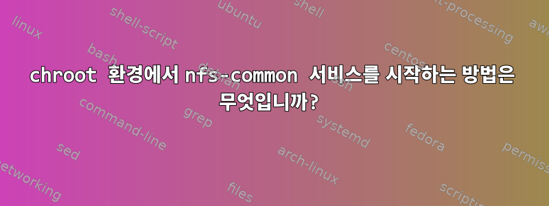 chroot 환경에서 nfs-common 서비스를 시작하는 방법은 무엇입니까?