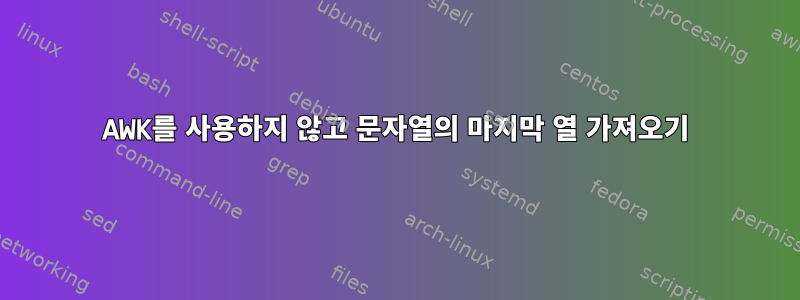 AWK를 사용하지 않고 문자열의 마지막 열 가져오기