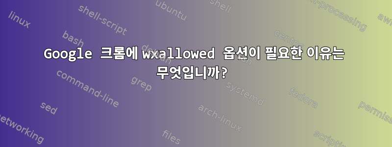 Google 크롬에 wxallowed 옵션이 필요한 이유는 무엇입니까?