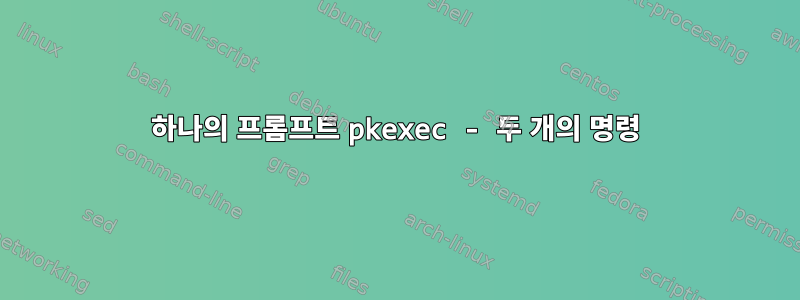 하나의 프롬프트 pkexec - 두 개의 명령