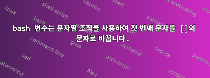 bash 변수는 문자열 조작을 사용하여 첫 번째 문자를 []의 문자로 바꿉니다.