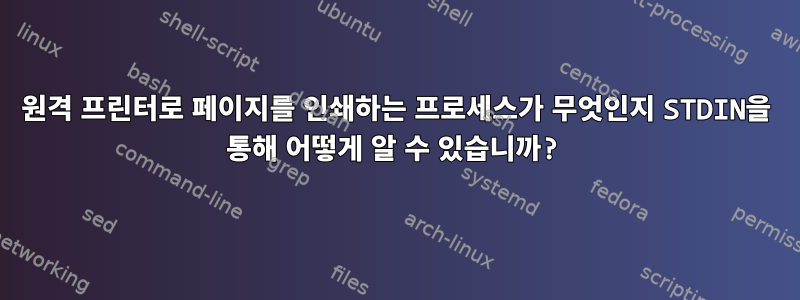 원격 프린터로 페이지를 인쇄하는 프로세스가 무엇인지 STDIN을 통해 어떻게 알 수 있습니까?