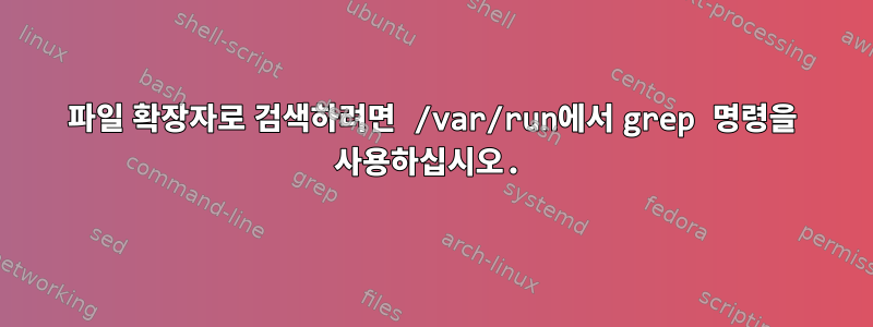 파일 확장자로 검색하려면 /var/run에서 grep 명령을 사용하십시오.