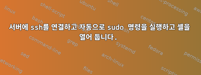 서버에 ssh를 연결하고 자동으로 sudo 명령을 실행하고 셸을 열어 둡니다.