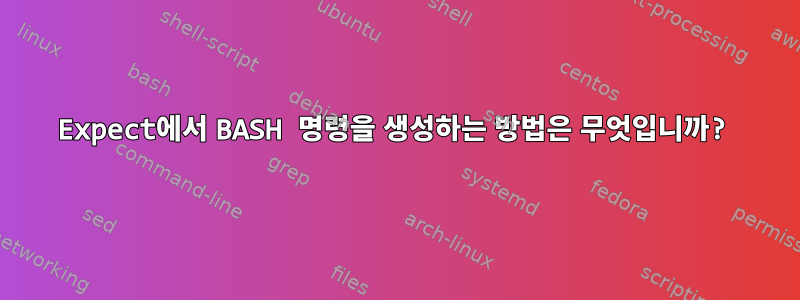 Expect에서 BASH 명령을 생성하는 방법은 무엇입니까?