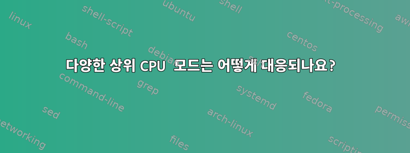 다양한 상위 CPU 모드는 어떻게 대응되나요?