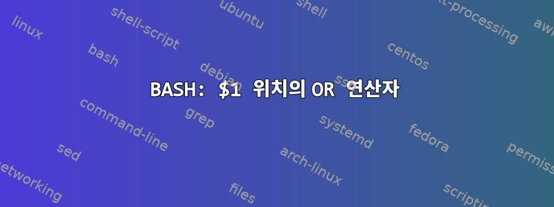 BASH: $1 위치의 OR 연산자