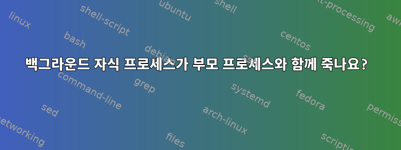 백그라운드 자식 프로세스가 부모 프로세스와 함께 죽나요?