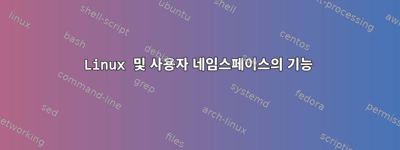 Linux 및 사용자 네임스페이스의 기능