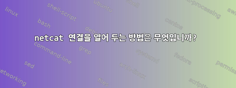 netcat 연결을 열어 두는 방법은 무엇입니까?