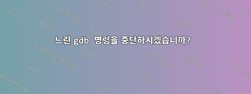 느린 gdb 명령을 중단하시겠습니까?