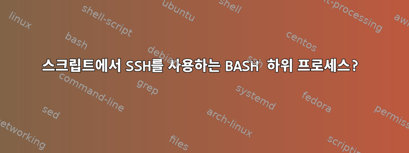 스크립트에서 SSH를 사용하는 BASH 하위 프로세스?