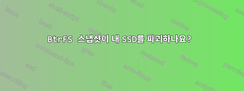 BtrFS 스냅샷이 내 SSD를 파괴하나요?