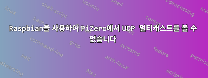 Raspbian을 사용하여 PiZero에서 UDP 멀티캐스트를 볼 수 없습니다