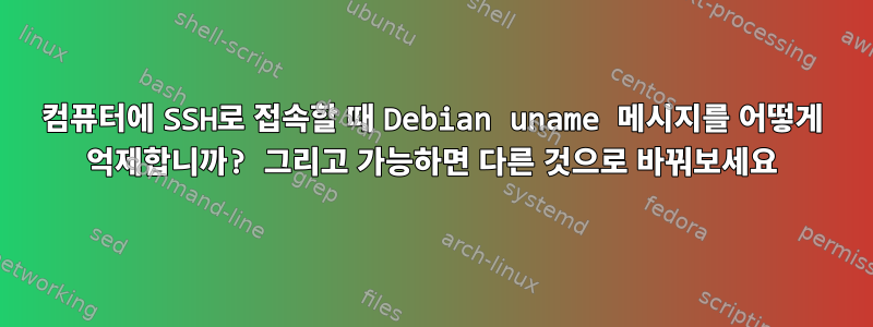 컴퓨터에 SSH로 접속할 때 Debian uname 메시지를 어떻게 억제합니까? 그리고 가능하면 다른 것으로 바꿔보세요