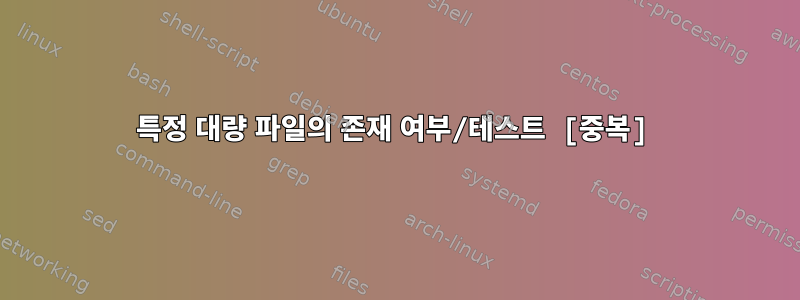 특정 대량 파일의 존재 여부/테스트 [중복]