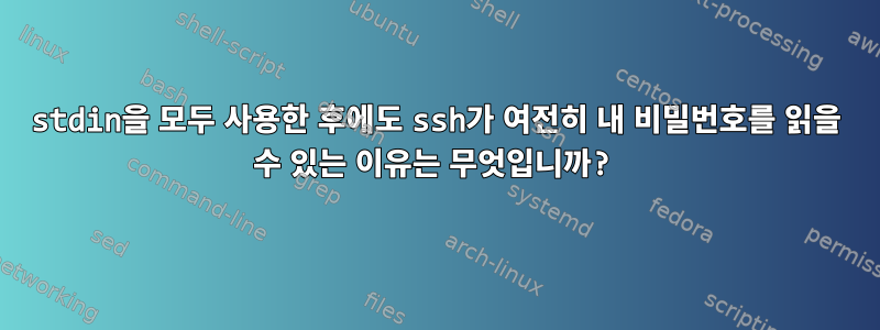 stdin을 모두 사용한 후에도 ssh가 여전히 내 비밀번호를 읽을 수 있는 이유는 무엇입니까?