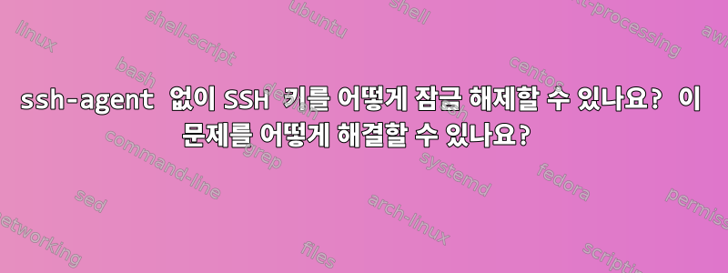 ssh-agent 없이 SSH 키를 어떻게 잠금 해제할 수 있나요? 이 문제를 어떻게 해결할 수 있나요?