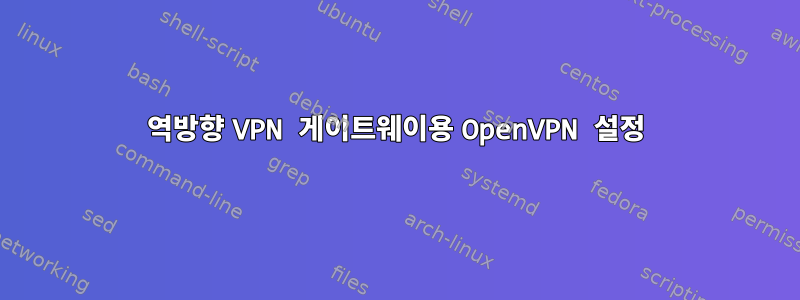 역방향 VPN 게이트웨이용 OpenVPN 설정