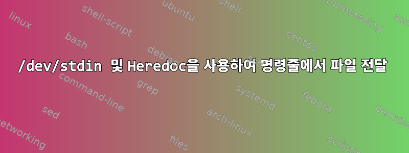 /dev/stdin 및 Heredoc을 사용하여 명령줄에서 파일 전달