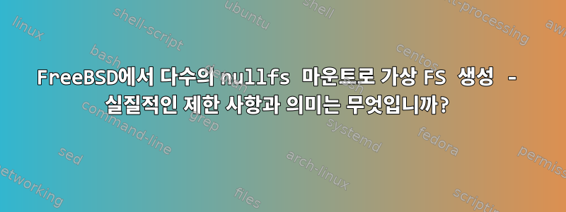 FreeBSD에서 다수의 nullfs 마운트로 가상 FS 생성 - 실질적인 제한 사항과 의미는 무엇입니까?