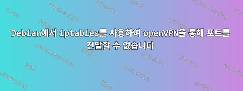 Debian에서 iptables를 사용하여 openVPN을 통해 포트를 전달할 수 없습니다